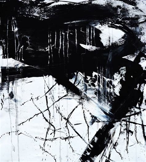 Black White Abstract Painting Zen Lyrics Painting By Leon Grossmann