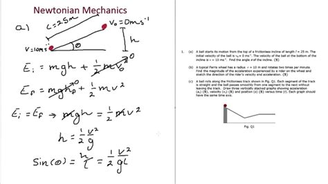Newtonian Mechanics Exam Tutorial Physics Undergrad And A Level Youtube