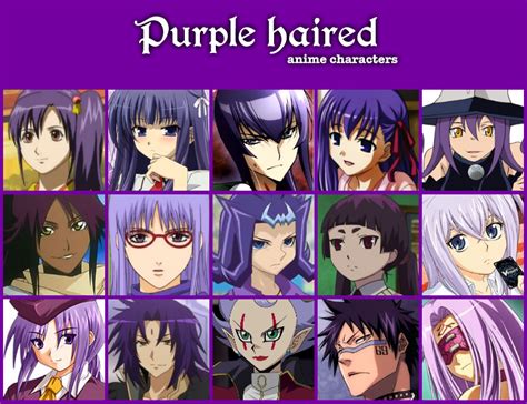 Anime Character Hair Color Anime Hair Color Characters With Purple