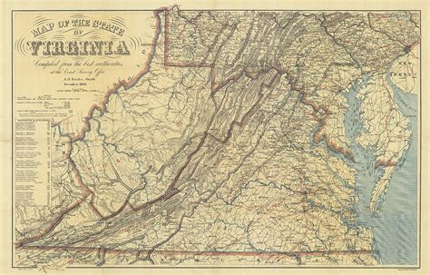 Map Of Virginia Civil War Era 1863 Drawing By Sailor Keddy Pixels