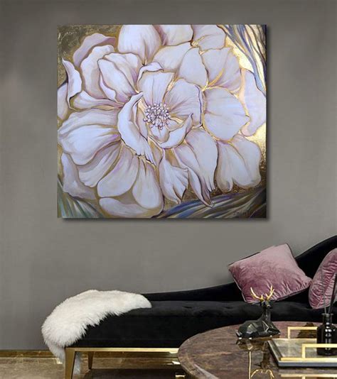Gold Flower Modern Gold Leaf Art 2019 Acrylic Painting By Dmitry