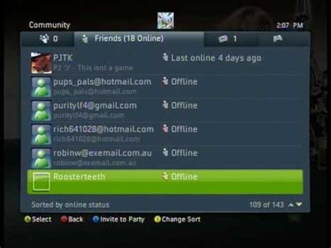 My Xbox 360 Friends list (See if you can find yourself on here) - YouTube