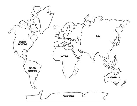 Map Of World Coloring Page