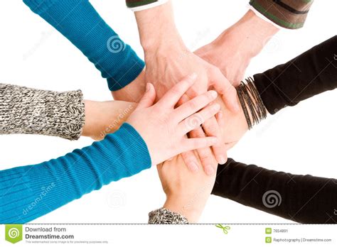 Hands Joined Together Stock Image Image Of Background 7654891