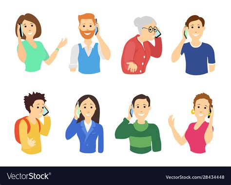 People Calling Telephone Communication Royalty Free Vector