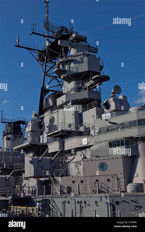 Us Navy Battleship Uss Wisconsin Docked At The Nauticus In Norfolk