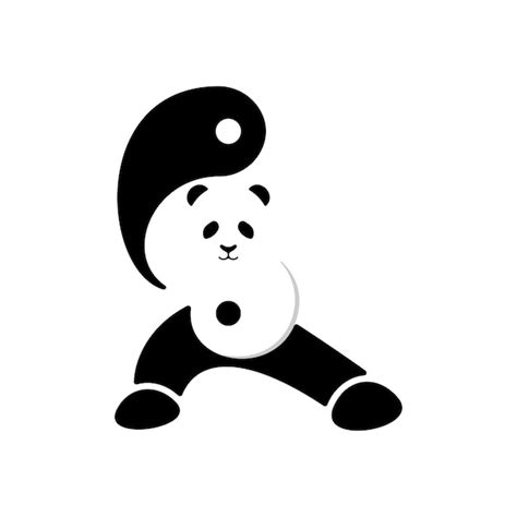 Premium Vector Yin Yang Panda In Kungfu Mode