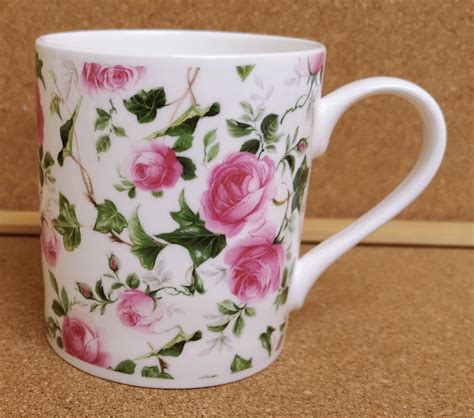 Ivy Rose Pink Mugs Set Of 6 Balmoral Roses Chintz Fine Bone Etsy