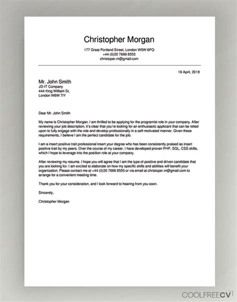Cover Letter Maker Creator Template Samples To PDF