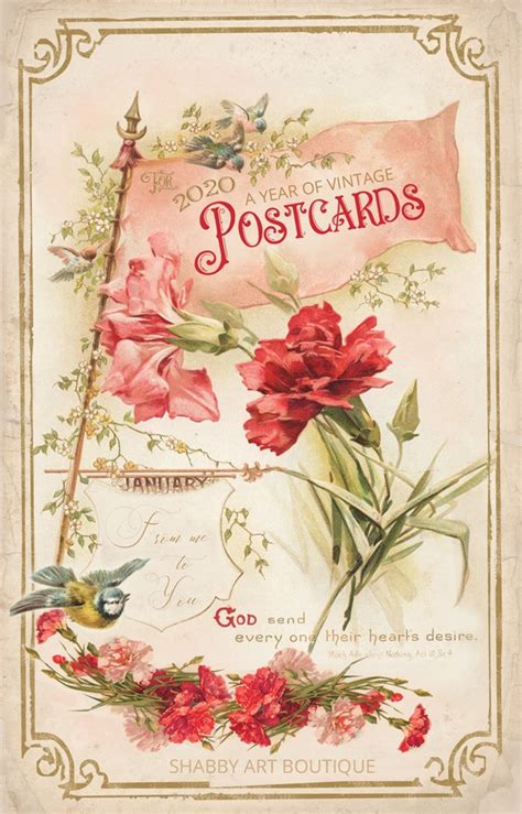 My T To You ~ A Year Of Vintage Postcards Shabby Art Boutique