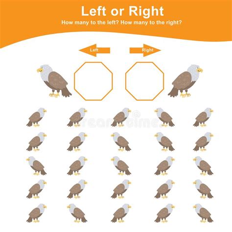Left Or Right Game For Preschool Children Vector Illustration Stock