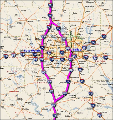 Dallas Fort Worth Metro Map Travelsfinderscom