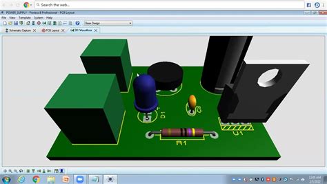 Basic Power Supply Pcb Layout Using Proteus 8 Software Youtube