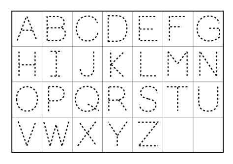 Alphabet Tracing Templates Letter Worksheets
