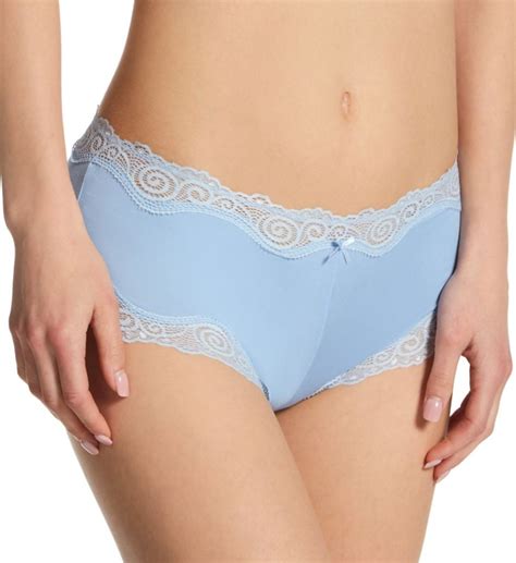 maidenform womens cheeky scalloped lace hipster 5 gingham blue blue whimsy