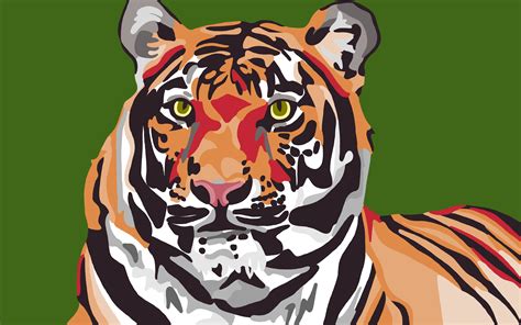 Tiger Abstract Digital Art By Digital Artist Rachel Victoria