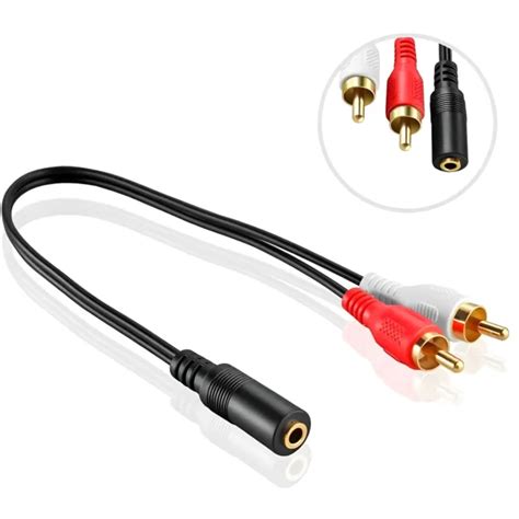 MM STEREO FEMALE Mini Jack To Male RCA To Headphone Plug Adapter Y Cable PicClick