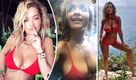 Rita Ora S Ample Assets Spill Out Of Tiny Bikini Top As She Flaunts