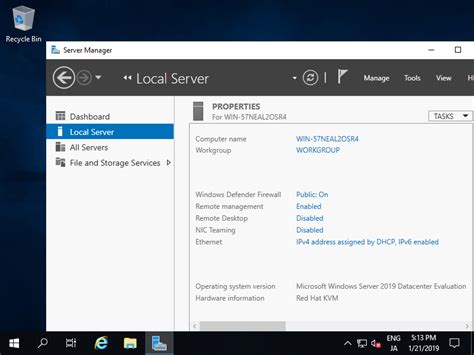 Windows Server 2019 Install Server World