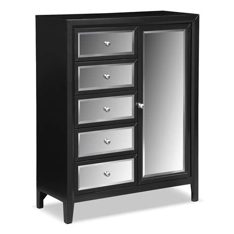 Rana furniture has been proudly serving enough storage space is fundamental in every room especially the bedroom, dressers and chests. Bonita Chest - Black | Value City Furniture