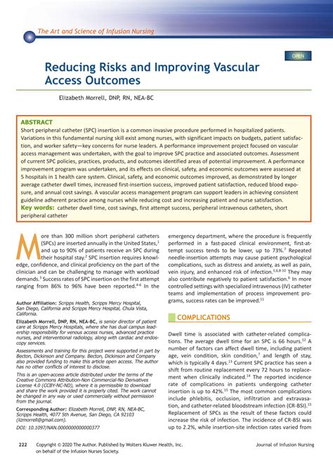 Pdf Reducing Risks And Improving Vascular Access Outcomes