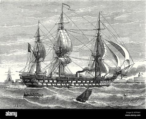 The Napoleon French Steam Propelled Warship Launched In 1849 Stock