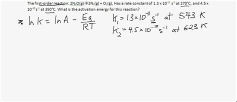 Arrhenius Equation Example 1 Youtube