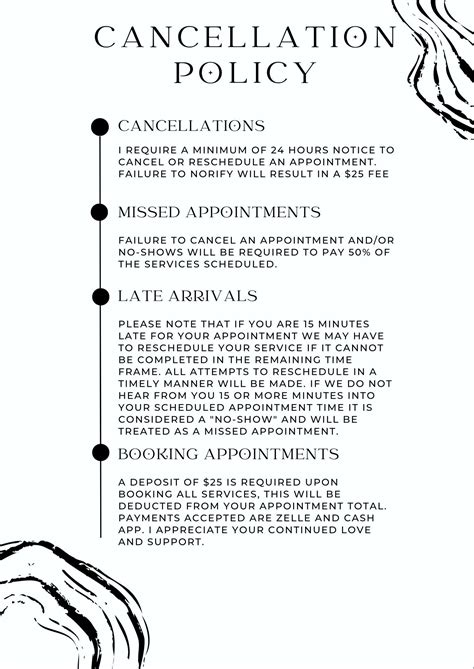 Salon Cancellation Policy Template
