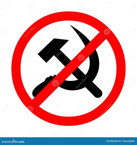 No Communism Sign Illustration Stock Illustration Illustration Of Round Protest 205542154