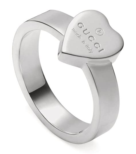 Gucci Silver Trademark Heart Ring Harrods Uk