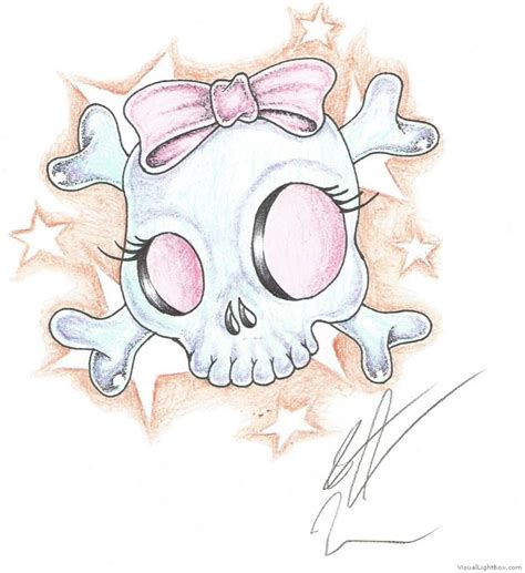 Girly Skull Drawing At Getdrawings Free Download