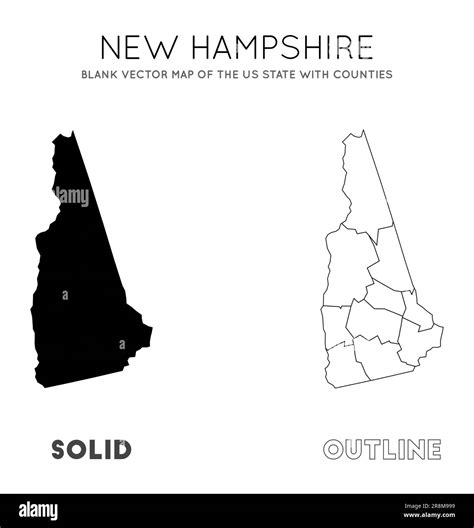 New Hampshire Map Blank Vector Map Of The Us State With Counties