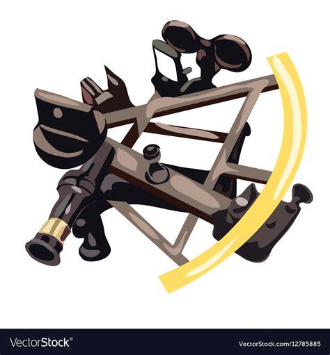 sextant in cartoon style on white background vector image