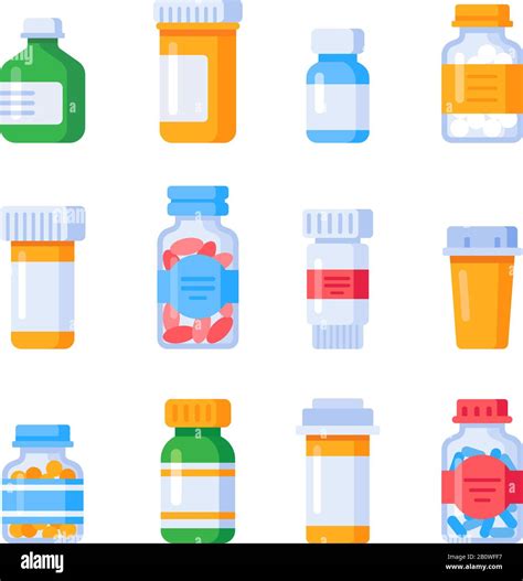 Flat Medicine Bottles Vitamin Bottle With Prescription Label Drug