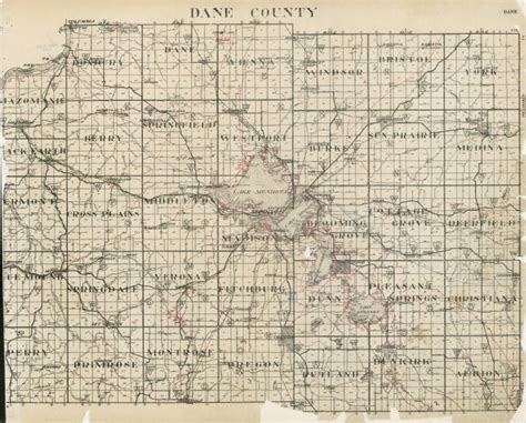 Map Of Dane County Map Or Atlas Wisconsin Historical Society