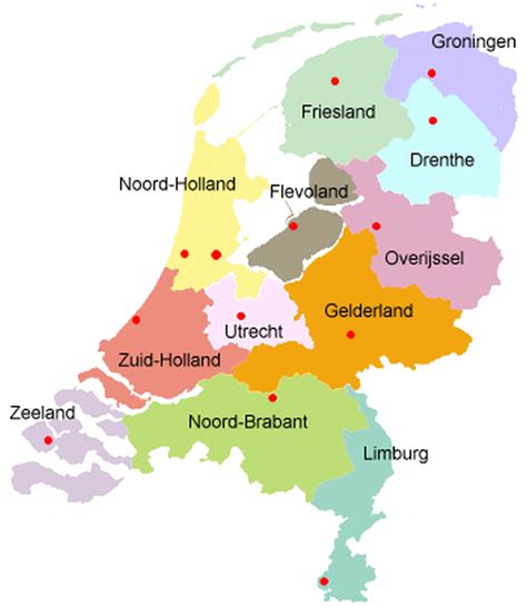 Nederland is gelegen aan de noordzee in het westen van europa. Provincies van Nederland - Wikiwand