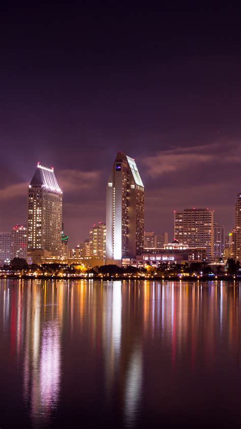 San Diego City Wallpaper 4k Skyline Cityscape City Lights Night