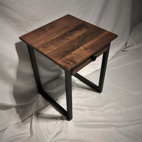 Add a 36 glass top (sold separately below). Hand Crafted Modern-Industrial Minimalist Side Table by Great Lakes Design LLC | CustomMade.com