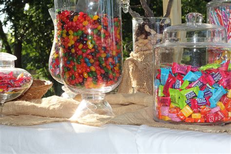 Jars Of Candy At Dessert Table Farm Party Homemade Dinner Shabby Decor