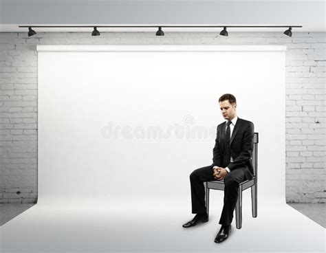 Man Sitting On Chair Stock Image Image Of Lamp Designer 32875003