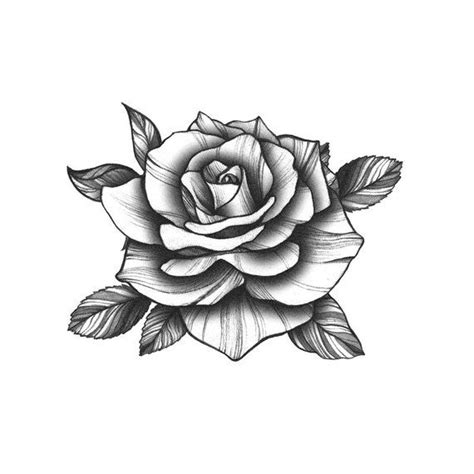 Black Vintage Rose Temporary Tattoo Rose Tattoo