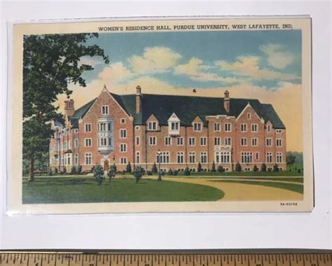 Antique Postcard 1940 Womens Residence Hall Purdue University