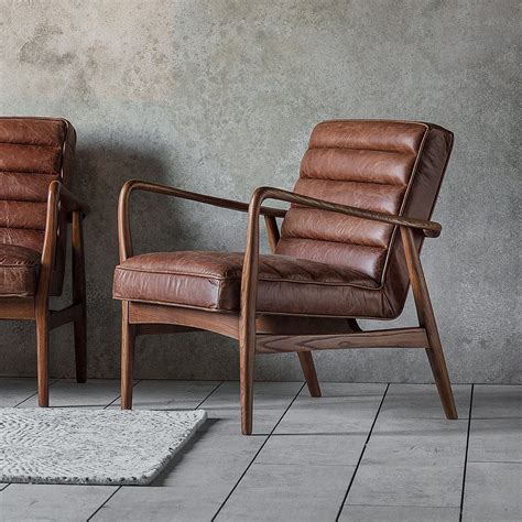 Retro Brown Leather Armchair | | Primrose & Plum