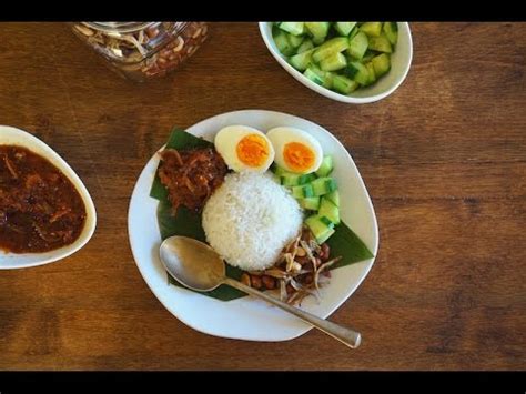 Nasi lemak is often eaten for breakfast in malaysia but is suitable at any time of day. Nasi Lemak With Sambal Ikan Bilis - YouTube