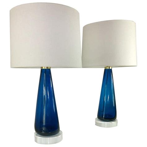 Mid Century Modern Italian Signed Venini Murano Glass With Lucite Table Lamps Table Lamp