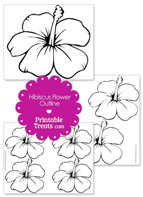 30 moana characters coloring pages for kids. Printable Hibiscus Flower Outline from PrintableTreats.com | Hawaiian Luau Party Printables ...