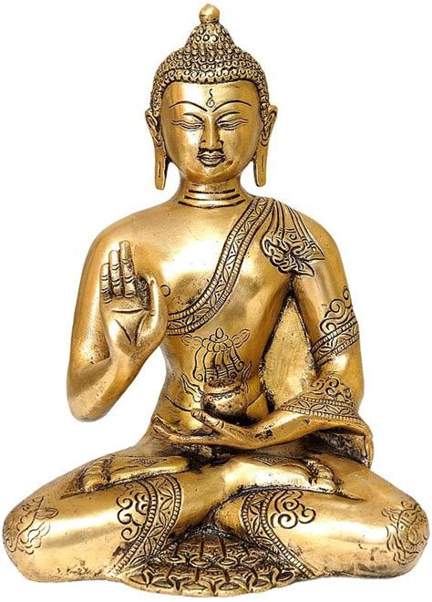 9 Buddha In The Vitarka Mudra In Brass Handmade Made In India