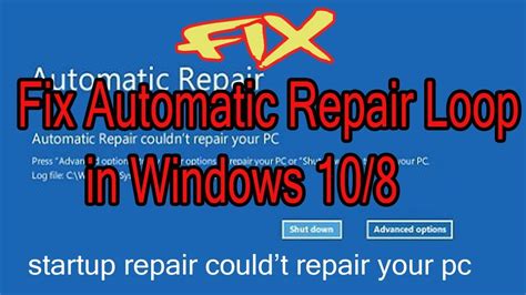 How To Fix Automatic Repair Loop In Windows Startup Repair Couldn
