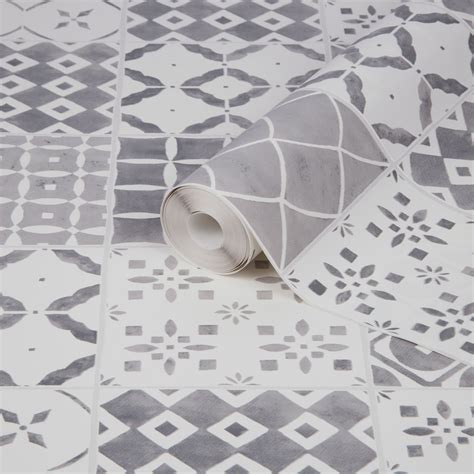 Check spelling or type a new query. Contour Porches Grey Tile Wallpaper | Departments | DIY at B&Q