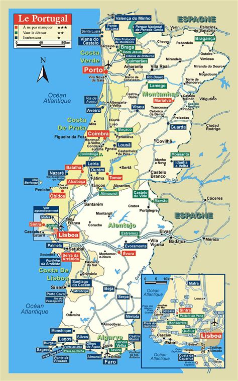 37° 8' 0 north, 8° 32' 0 west. Detailed tourist map of Portugal. Portugal detailed ...